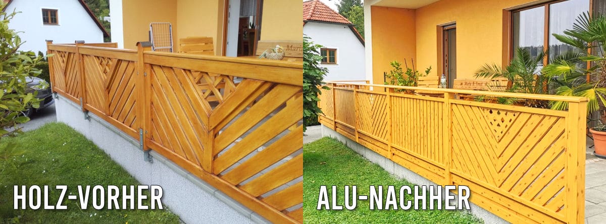 Holz- vs. Alubalkon Vorher Nachher Beispiel