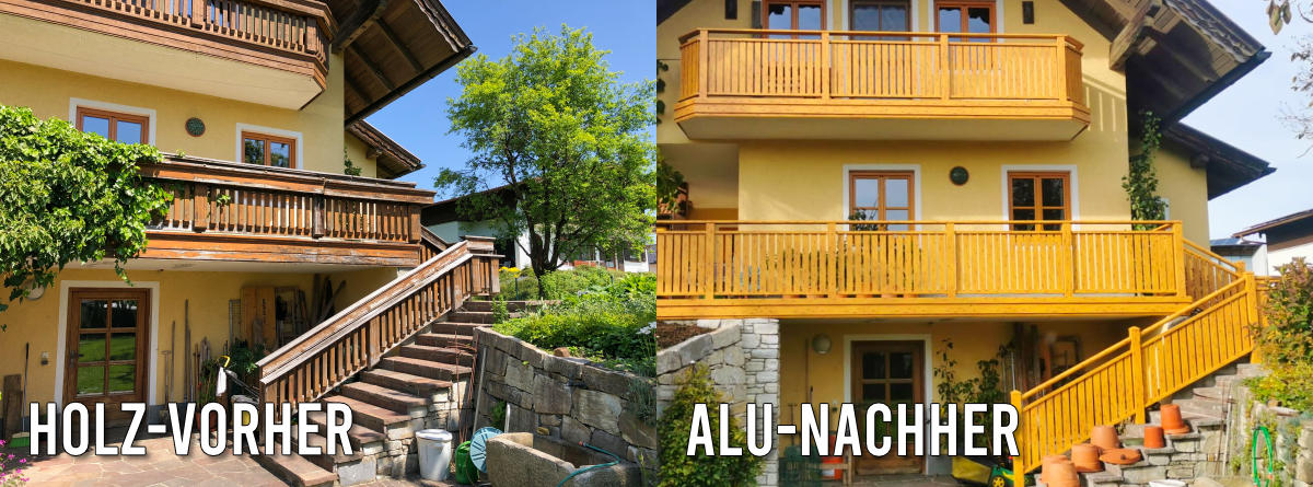 Holz- vs. Alubalkon Vorher Nachher Beispiel