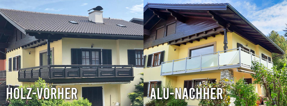 Holz- vs. Alubalkon Vorher Nachher Beispiel